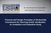Theories and Design Principles of Multimedia Courseware for Teaching Arabic Vocabulary: An Analytical and Evaluative Study