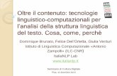Oltre il contenuto: tecnologie linguistico-computazionali per l’analisi della struttura linguistica del testo