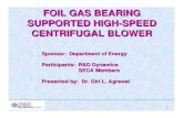 foil gas bearing supported high-speed centrifugal blower