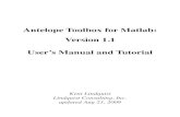 Antelope Toolbox for Matlab: Version 1.1 User's Manual and Tutorial