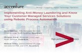 Implementing Anti-Money Laundering and Know Your Customer Managed Services Solutions using Robotic Process Automation