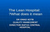 The lean hospital what is mean