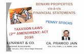 Benami Property, Penny Stock, Taxation (2nd Amendment) Act