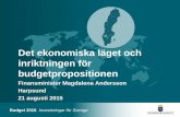 Magdalena Anderssons presentationsbilder från pressträffen 20150821
