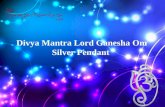 Lord ganesha om silver pendant divya mantra