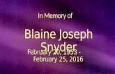 Blaine Snyder's Memorial