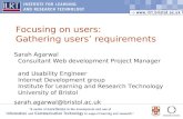 IWMW 2003: Focussing On Users: Gathering Users' Requirements
