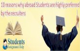 Why Students Studying Abroad Are Highly Preferred by the Recruiters: 10 Reasons