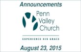 Penn Valley Church Announcements 8 23-15