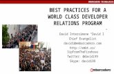 David I Evans Data DevRel Conference 2016 Technical Best Practices for a DevRel Program