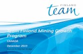 Team Finland Mining, market study Canada