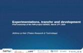 Experimentations, transfer and development during the ANR project GEMOC