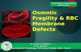 Osmotic fragility & rbc membrane defects 050916