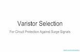 Varistor Selection for Circuit Protection Against Surge Signals