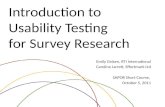 Introduction to Usability Testing for Survey Research