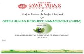 Project Report On GREEN HUMAN RESOURCE MANAGEMENT (GHRM)