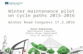 Winter maintenance pilot on cycle paths 2015-2016