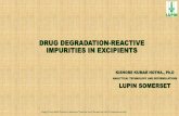 Drug degradation impurity in excipients
