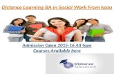 Distance learning ba in social work  from ksou