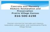 Concrete and Masonry  Historic Restoration Prairie Village Kansas 816-500-4198
