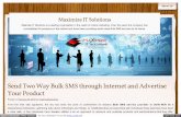 Send two way bulk sms through internet and advertise your product