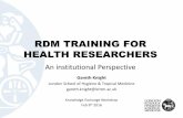 RDM Training for health researchers: An institutional perspective