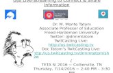 TETA SI 2016 Use Live-Streaming to Connect and Share Information