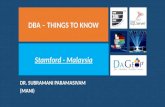 DBA – THINGS TO KNOW
