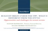 Lawyer in Vietnam Oliver Massmann TPP and EUVN FTA Rules of Origin Analysis