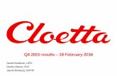Cloetta - Interim Report Q4 2015 – Presentation