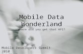 Mobile Data Wonderland - Finding the right API
