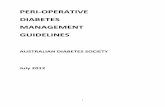 Peri-operative Diabetes Management Guidelines