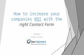 How to increase your companies ROI with the right Contact Form Bar Camp