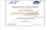 Southpac Aerospace QA & Safety Lead Auditors Certificate Feb 2009