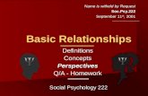 Basic Relationships - Social Psychology 222