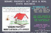 Benami Property Act 2016 & It's Impact On Real State Industry- Time To Diversify Your Real State Business @
