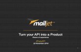 Turn your API into a Product - Paris API talk, Nov 22, 2016