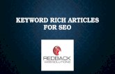 Keyword Rich Articles for SEO