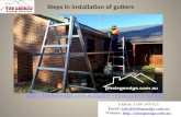 Steps in installation of gutters