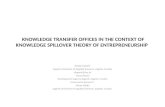 Knowledge Transfer Offices in the Context of Knowledge Spillover Theory of Entrepreneurship