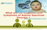 What are the diagnosis, symptoms of autism spectrum disorder
