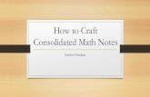How to craft consolidated math notes