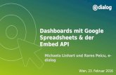 Google Analytics Konferenz 2016: Dashboards mit Google Spreadsheets & der Embed API (Michaela Linhart & Rares Peicu, e-dialog)