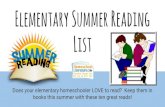 Elementary Summer Reading List