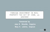 FIRPTA:  Foreign Investment in Real Property Tax Act