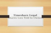 Christian Highlander at Timeshare Legal shares: Lies been told to owners