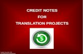 Credit notes for translation projects