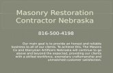 Masonry Restoration Contractor Nebraska 816-500-4198