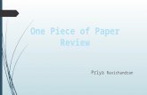 Book review- One piece of paper