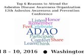 Top 6 Reasons to Attend Asbestos Disease Awareness Organization Conference